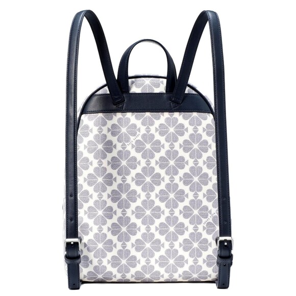 New Kate Spade Spade Flower Medium Backpack Signature Logo Navy Multi - Picture 4 of 5